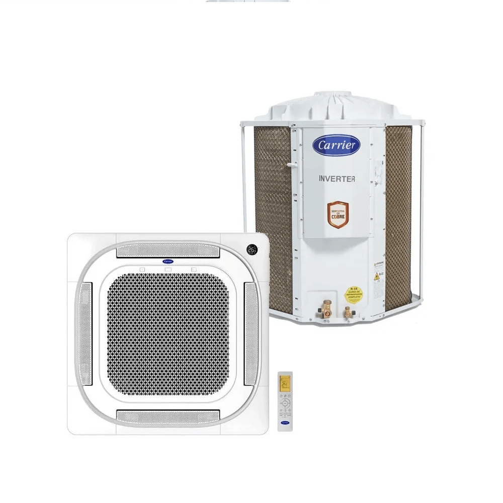 Ar Condicionado Split Inverter Cassete 4 Vias Carrier 24000 BTU/h Quente e Frio 40KVQF24C5 – 220 Volts