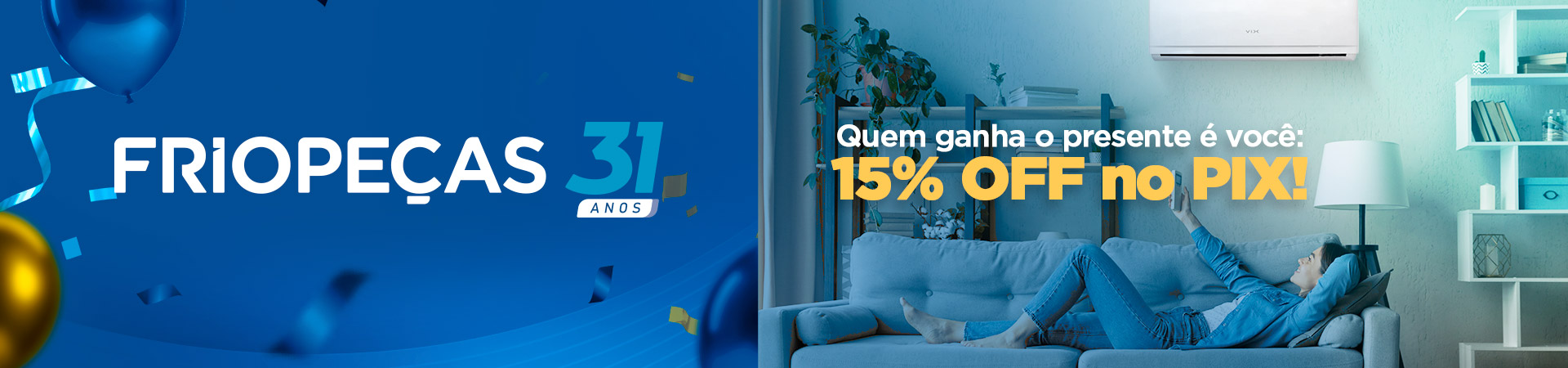 15% Off no PIX