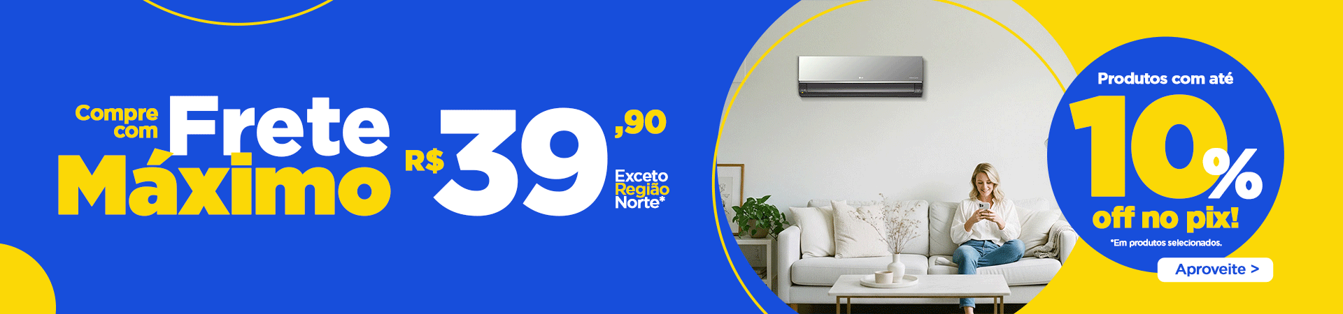 10% OFF no PIX + Frete Máximo