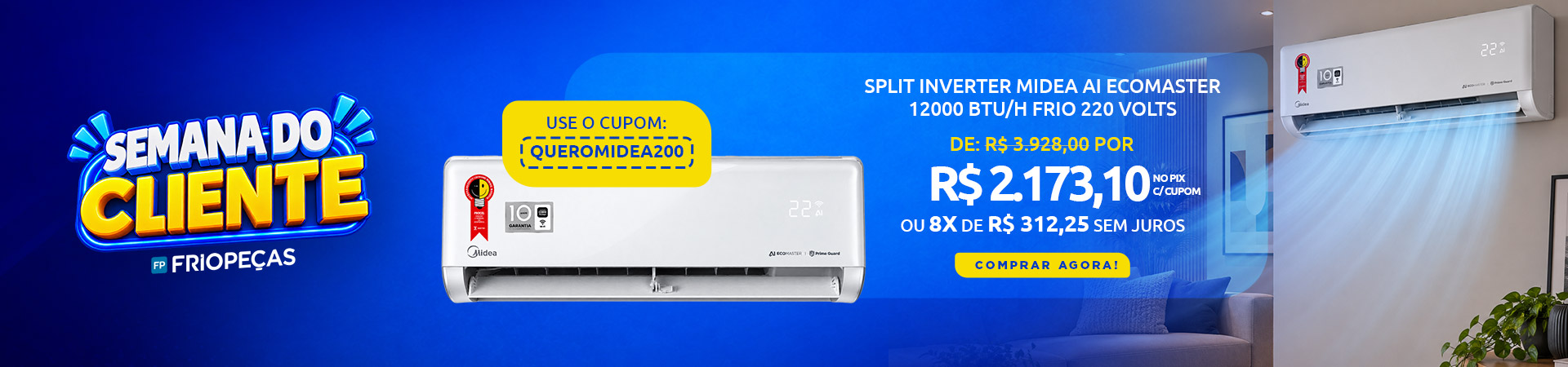 Ar Condicionado Split Inverter Midea 
