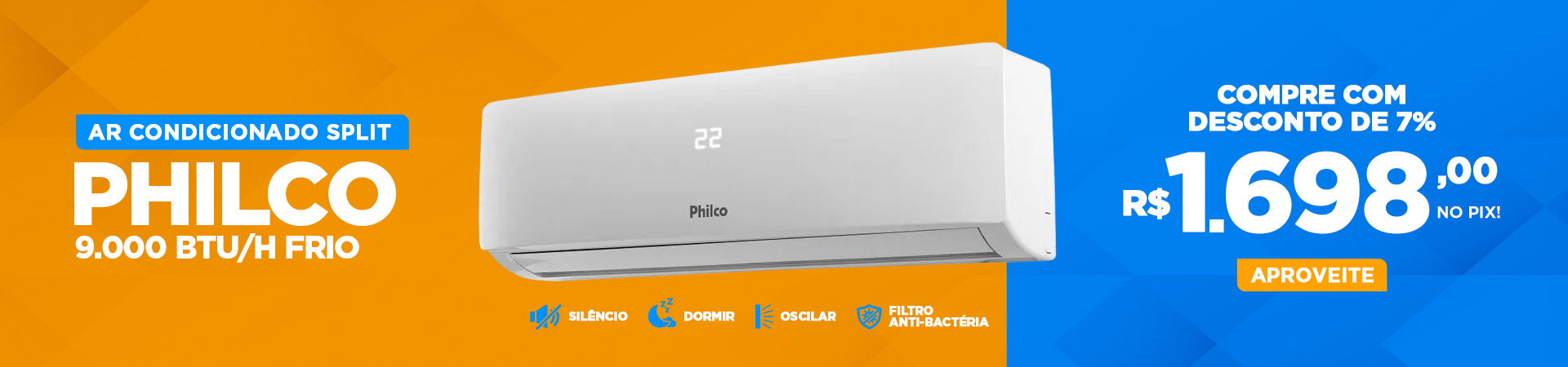 Ar Condicionado Philco Split 9.000 BTUS 